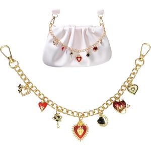 Purse CharmsHeart Black Zircon Bag Charms for Handbags Purse Keychain Bag Charm Chain Keychains for Women