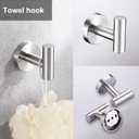 5 Pieces Brushed Nickel Bathroom Hardware Set Include 16inch Towel Bar,2pcsTowel Hooks,Toilet Paper Holder,Hand Towel Ring Round SUS304 Stainless Steel Bathroom Accessories Set Heavy Duty Wall Mounted
