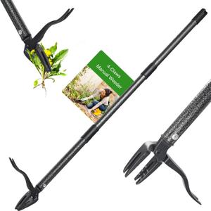 Lilyvane Weed Puller Tool, Stand Up Manual Weeder, Heavy Duty Garden Weeding Tool with 60 inch Long Handle,4 Claw Steel Head, Uprooting Dandelion Removal Gardening Tools for Lawn Grass Grabber