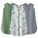 JELLYMONI Baby Sleep Sack 12-18 Months 100% Cotton Wearable Blanket, 0.5 TOG Soft Lightweight Toddler Sleeping Sack 3 Pack 2-Way Zipper Newborn Sleep Sacks (Large, Koala/Green/Gray)