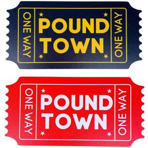 2PC Pound Town Ticket Poundtown Raffle Tickets Roll Sign Romantic Relationship Wedding Anniversary Dates Valentines Day Funny Gifts for Him Her Men Boyfriend Girlfriend Husband Wife Fiance Partner