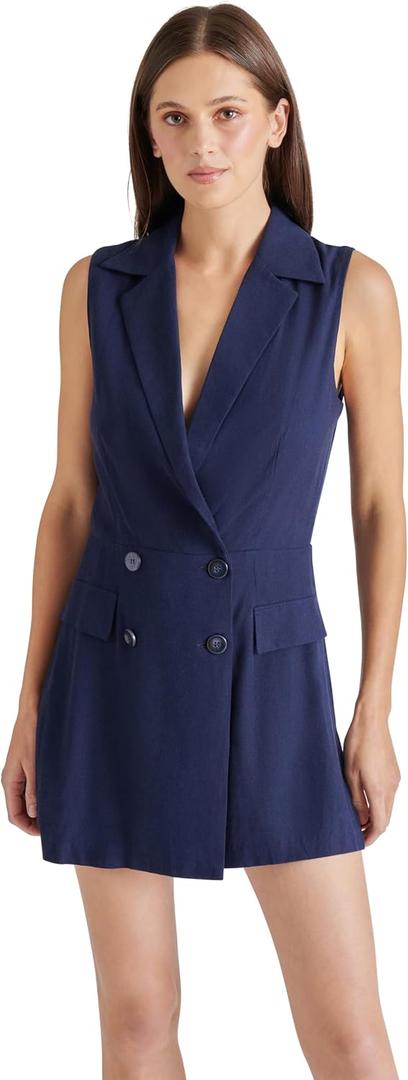 Steve Madden Women's Paris Romper (Blue, XS)