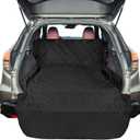 F-color SUV Cargo Liner for Dogs, Heavy Duty Water Resistant Pet Cargo Cover Dog Seat Cover Mat for Mid-Size SUVs Sedans Vans with Bumper Flap Protector, Non-Slip, Standard Size Universal Fit, Black