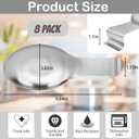 8 Pcs Stainless Steel Spoon Rest, Large Size Spoon Spatula Ladle Holder for Kitchen Counter Stove Top Heavy Duty Utensil Rest Serving Spoon Rest for Home Buffet Use, Silver