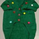 Dog Christmas Sweater Green Christmas Light Cardigans Dog Outfit Soft Warm Knitted Pet Clothes Cold Weather Puppy Clothes for Small Medium Large Dogs Cats
