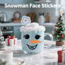 60PCS Christmas Transfer Stickers  20 Snowman Face for Crafts + 40 Snowflake Transfer Stickers for Ornaments, DIY Snowman Face Decals for Christmas Decorations1.5 * 1.5 in (White)