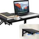 Folding Wall Desk for Small Space, Black 21.7″ Wooden Floating Table, 21.7in