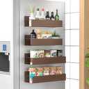 4 Pack Magnetic Spice Storage Rack Organizer for Refrigerator and Oven, Bronze Fridge Organizers and Storage