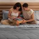 Bedsure Queen Comforter Set - 7 Pieces Reversible Grey Bedding, GentleSoft Queen Size Bed Set Gift for Family, Bed in a Bag with Warm Down Alternative Comforter, Sheets, Pillowcases & Shams