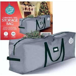HOLIDAY SPIRIT Christmas Tree Storage Bag - Heavy-Duty Waterproof Christmas Tree Bag with Durable Reinforced Handles and Dual Zippers - Fits 7.5ft Tree, Protects from Dust and Moisture - Charcoal