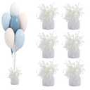 Moretreat balloon weights are perfect for parties, birthdays, weddings. Each pack includes 6PCS durable weights that easily decorate balloons and elevate any celebration. (White 6pcs)