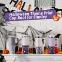 2 x Halloween Boot for Stanley, Silicone Protector Sleeve for Stanley Quencher H2.0 FlowState Tumbler 20oz/20oz/30oz/Stanley Adventure Quencher Tumbler 24oz Cup Accessories (Gray)