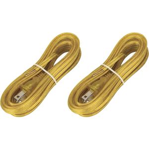 Aspen Creative 21201-2A, 15 Feet Lamp Cord Set with Molded Polarized Plug, Gold, 2 Pack