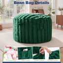 fond + found Adult Bean Bag Chairs 3FT Large Lounger, Wave Cover, Green, Small