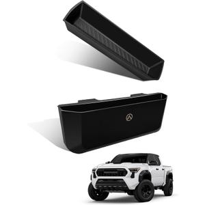 Muslogy Center Console Organizer Compatible with 2024 2025 2026 Toyota Tacoma Accessories Middle Console Gear Shift Silicone Insert Beside Handbrake & Passenger Side Hanging Storage Box 2PCS (A Style)