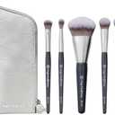 BK BEAUTY BRUSHES - ANGIE HOT & FLASHY Travel Brush Set with Pouch - Foundation Makeup Brushes - Brush for Liquid or Cream Foundations - Under-Eye Concealer | Bronzer, Blush & Highlighter Makeup Brush 2 brushes missing