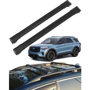 Ultra-Quiet Low-Profile Roof Rack Cross Bars for Ford Explorer 2020-2026 | FelicValo 300lbs All-Metal Heavy Duty Crossbars, Aluminum Roof Rails, Lock-Free Design