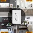 5 Pack GFCI Outlets 15 Amp, Non-Tamper Resistant, Decor GFI Receptacles with LED Indicator, Ground Fault Circuit Interrupter, Wallplate Included, ETL Listed, White