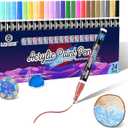 IJIANG Acrylic Paint Pens 24 Colors Paint Markers Set Extra Fine Tip 0.7mm Drawing Marker Premium Painting Pen for Rock Painting, Wood, Ceramic, Canvas, Glass, Stone, Fabric, DIY Crafts & Art Supplies
