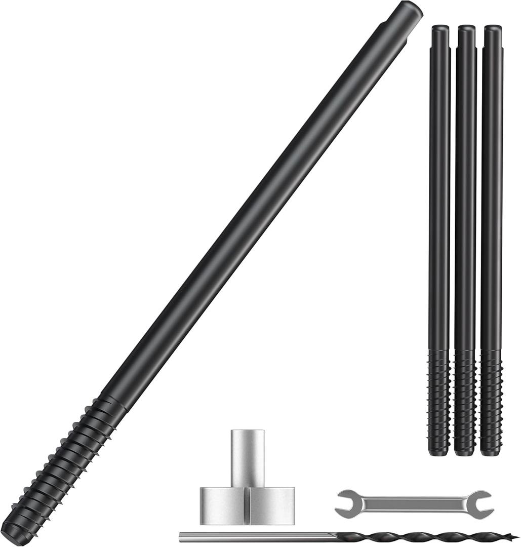 4pcs Heavy Duty Floating Shelf Brackets for 3/4" to 1.75" Boards, Invisible Blind Shelf Support Kit with CNC Drilling Jig, Double-Threaded Rods for DIY Custom Floating Shelves, 125lbs (6 inch-4pcs)