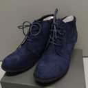 VJH confort Women's Ankle Boots,Lace-up Round Toe Comfortable Low Heel Dress Booties with Side Zipper (8.5, Navy)