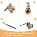 1/4" Carpet Cleaning Wand Angle Valve, Brass Angled Flow Control Valve for Carpet Extractor Upholstery Wand, Angle Valve Handle for Carpet Cleaner