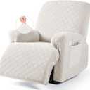 VANSOFY Recliner Chair Cover, 3-Pieces Stretch Lazy Boy Recliner Covers for Recliner Chair Soft Reclining Chair Slipcover Furniture Protector for Dogs Cats(Off White) (1 Seater, Off White)