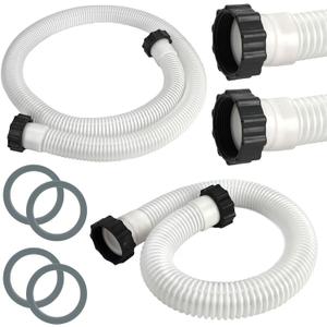 2 Pack 1 1/2 Pool Hose for Above Ground Pools 6ft&3ft Long Pool Pump Replacement Filter Hoses 1.5" EVA Swimming Pool Filter Hose for Filter Pumps, Saltwater Systems and Sand Filters (White)