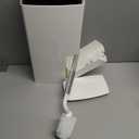 Baffect 2 Liter White Slim Bathroom Trash Can with Lid and Toilet Brush Holder