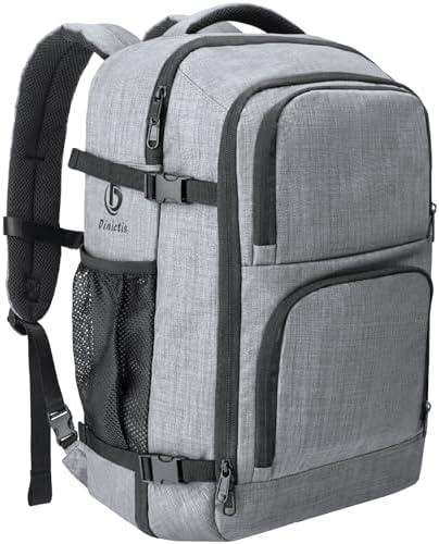 Dinictis Travel Backpack Carry on Flight Approved, Backpack Suitcase for Travel, Personal Item Travel Bag fits 17 inch Laptop- Grey