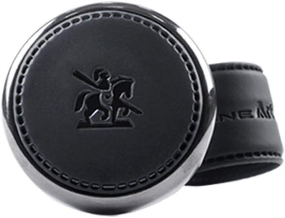 [Leather Power Knob] BLACKSUIT can be Mounted on All Models Vehicle Handle Spinner Power Handle Spinner Handle Car Accessories Luxury Hi-Quality Power Handle Steering Wheel Spinner Knob (Black)