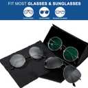 Flutesan 4 Pack Foldable Glasses Sunglasses Case PU Hard Shell Collapsible Eyeglasses Leather Case 4 Cleaning Cloths (Black)