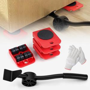 Furniture Appliance Lift Mover Tool Set, Furniture Lifter Kit with 4 Slider for Moving, 330 Lbs Load Capacity, Carbon Steel, Moving Gliders for Sofa Fridge Washing Machine