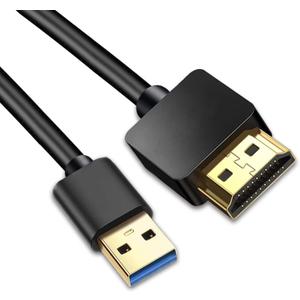 USB to HDMI Adapter Cable, USB to HDMI Male HD Monitor Display Audio Video Converter Cable Cord Compatible with Windows 7/8/8.1/10-0.5M