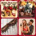 2 x 24 Pcs Black Velvet Bows Ornaments for Christmas Tree, Vintage Rustic Elegant Velvet Christmas Bows Tree Decorations, Indoor Home Decor for Wreath Mantle Gift Wrap Holiday Decor, 3/8'' W, 5 * 7 inch