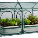 PORAYHUT All-in-One Raised Garden Bed and Crop Cage Net Kit, Metal Outdoor Planter Box with Protective Mesh Greenhouse Cover for Backyard Vegetables, Herbs, Flowers (6.56 * 3.3FT Raised Bed &Net)