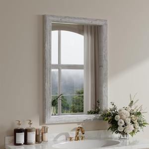ULIKE 24x36 Inch Wood Mirror for Bathroom, White