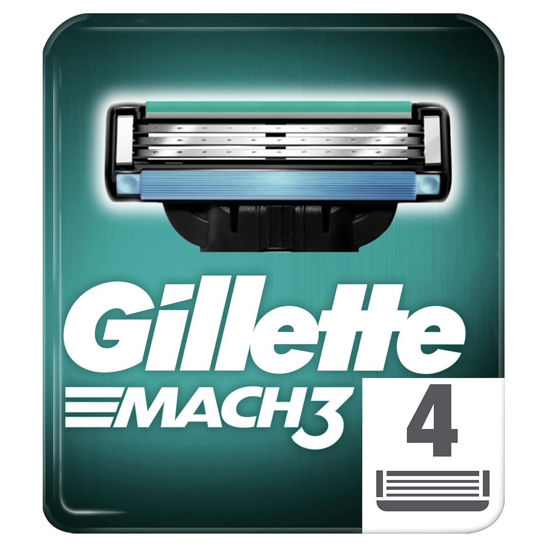 Gillette Mach3 Razor Refill Blades for Men, Fresh, 4 Count