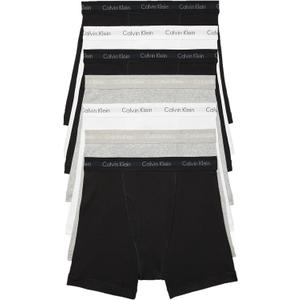 Calvin Klein Men's Cotton Classics 7-Pack Boxer Brief (Large, 3 Black, 2 Grey Heather, 2 White)