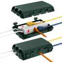 Outdoor Waterproof Electrical Box, 2 Pack Large Extension Cord Cover Protector Plug Connection Cable Safety Box IP54 Water-Resistant for Power Strip, Holiday Light and Decorations, Green