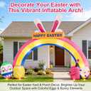 10FT Replaceable Banner Festival Party Decorations with Ultra-Fast Inflating Blower,for Outdoor Yard, Garden, Festival Party Decoration,Giant Easter Bunny Arch Blow Up Decor with Vibrant LED Lights