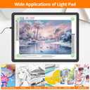 Elice Magnetic A4 Light Board for Diamond Painting, Ultra-Thin Tracing LED Light Box with Side Buttons, Super Bright Diamond Art Light Pad, Light Table for Drawing, Sketching, Weeding Vinyl - Black