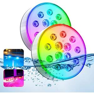 U UZOPI Pool Lights, Upgraded Rechargeable Submersible LED Lights with Remote IP68 Waterproof 16 Colors Hot Tub Underwater Pool Lights for Above Ground Inground Pool, Bath, Party, Vase 2 Pack