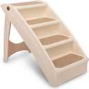 PetSafe CozyUp Folding Dog Stairs, Portable Indoor/Outdoor Pet Steps for Bed, Couch & Car, Tan, 20 Inch