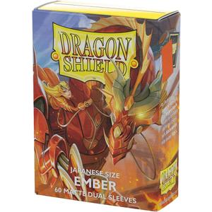 Dragon Shield - Matte Dual - Japanese Size Card Sleeves | 60 CT - Smooth & Tough Premium TCG Sleeves - Compatible with Yu-Gi-Oh, Naruto, Cardfight & Vanguard | Ember
