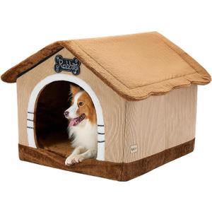 Indoor Dog House with Frame,Large Dog Cave Bed,Insulated Cozy Dog Tent