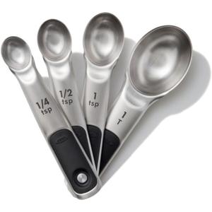 OXO Good Grips 4 Piece Stainless Steel Measuring Spoons with Magnetic Snaps (1 Count)