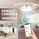 STERREN Retractable Gold Ceiling Fan with Lights, 42 inch Modern Low Profile Bladeless LED Ceiling Fan for Bedroom Living Room