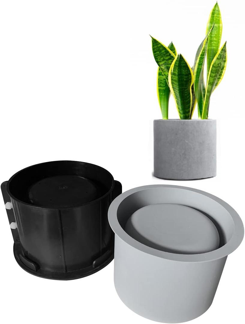 Large Round Silicone Planter Mold, Reusable Round Shape Concrete Clay Plaster Moulds for DIY Homemade Succulent Plant Pots, Durable Home Decor Garden Decorations Mould Concrete Molds