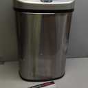 BestOffice | 13 Gallon Trash Can with Lid | Automatic Touchless Garbage Can | Odor Control | Modern Oval Design | Easy to Clean | Stainless Steel | Fits Any Kitchen, Bathroom, Office or Home